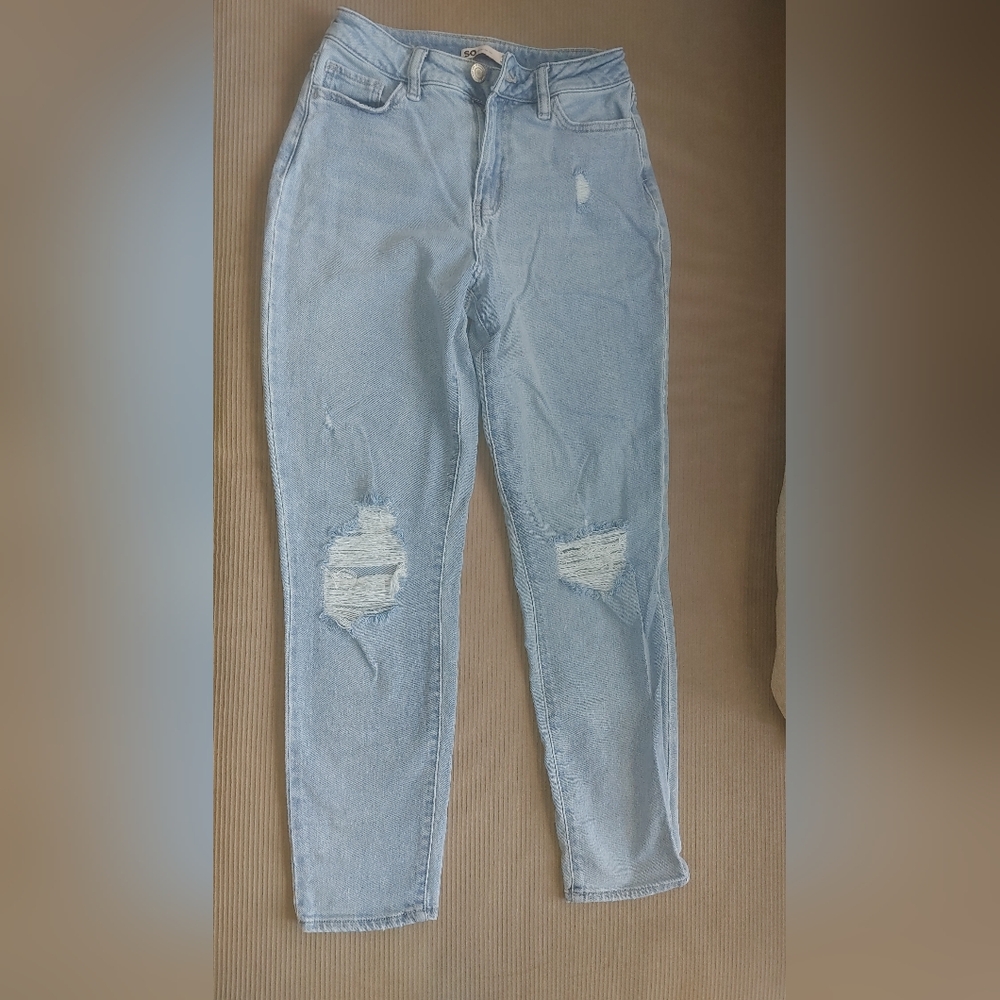 Light Blue Distressed Women's Jeans